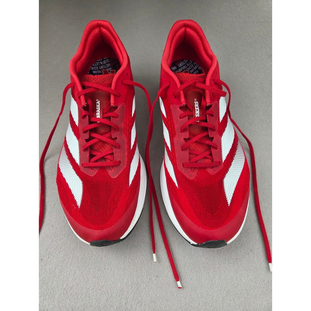 Adidas Adizero Boston 11 Nebraska Huskers Red White Running Shoes Mens